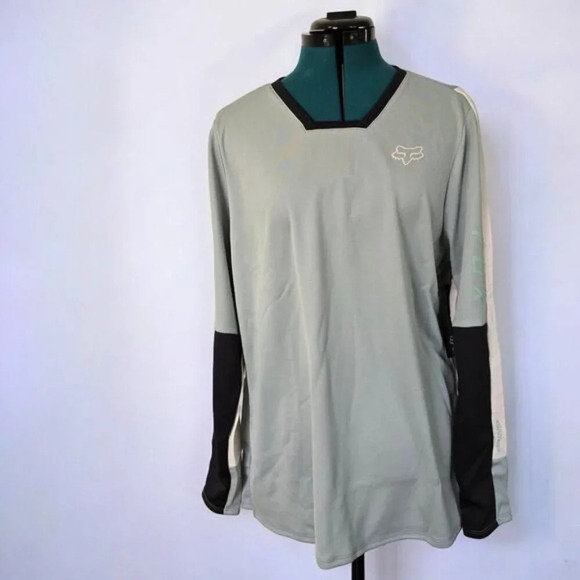 Fox Racing Defend Pro Long Sleeve Jersey‎ in Eucalyptus - Size Extra Large - Picture 2 of 11